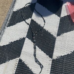 Delicate Black Beaded Y-Drop Necklace